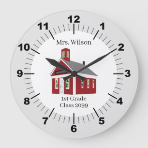 Cadeau enseignant Schoolhouse Horloge murale