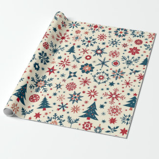Cadeau Enveloppement de Noël - Coloris Vintage de papier