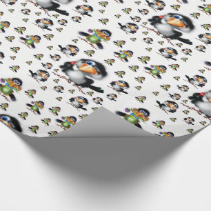Cadeau Enveloppement des oiseaux en papier