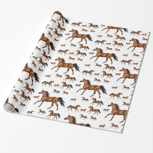 Cadeau Enveloppement du papier Chevaux (Déroulé)