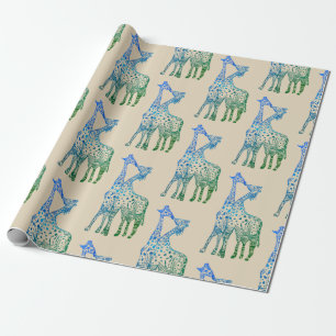 Cadeau Enveloppement Papier Giraffes Art