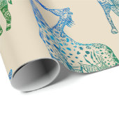 Cadeau Enveloppement Papier Giraffes Art (Coin rond)