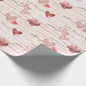 Cadeau Envelopper le papier avec les coeurs (Coin)