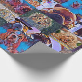 Cadeau Envelopper Papier Chien Chien Chien Chiens Collage (Coin)