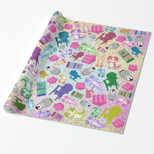 Cadeau Escaliers rose Axolotl Papier à envelopper