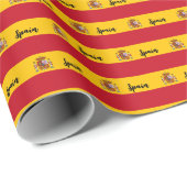 Cadeau Espagne Papier à envelopper, Drapeau espagnol patr (Coin rond)