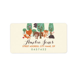 Cadeau-etiketjes voor Little Woodland Friends-baby Etiket