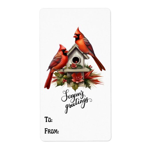 Cadeau Étiquette minimaliste Cardinal Rouge - De/v (Devant)