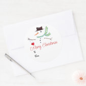 Cadeau Étiquette Noël Art Snowman avec coeur (Enveloppe)