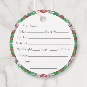 CADEAU ÉTIQUETTES À FIL POUR TRICOT ARGYLE DE NOËL 2" RON