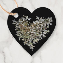 Étiquettes Cadeaux Botaniques Cœur d'Hortensia