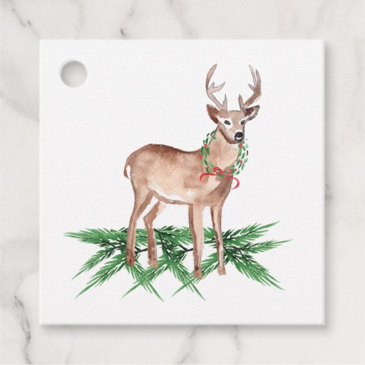 Cadeau Étiquettes cadeaux de Noël aux cerfs (Devant)