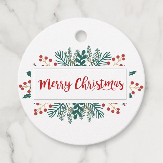 Cadeau Étiquettes cadeaux de Noël | Joyeux script de Noël (Devant)