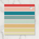 Cadeau Étiquettes cadeaux de Noël rose rayé (Dos)