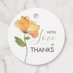 Cadeau Étiquettes Cadeaux Fleurs de Pavot Aquarelle Orang