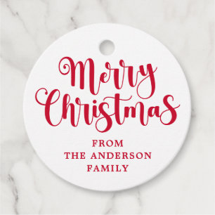 Cadeau Étiquettes cadeaux message nom Noël blanc à suspen