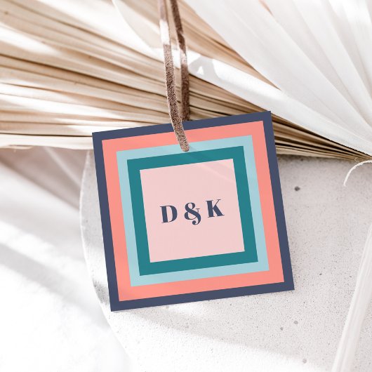 Cadeau Étiquettes Cadeaux Monogramme, Initiales avec Coul