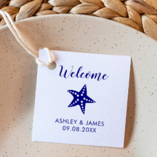 Cadeau Étiquettes de bienvenue pour sacs de mariage plage