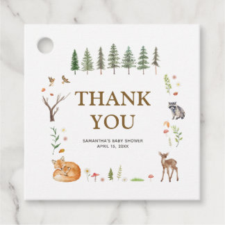 Cadeau Étiquettes de cadeaux de Baby Shower Bohème Forêt