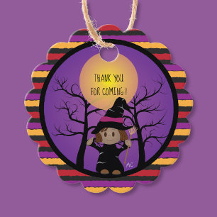 Cadeau Étiquettes de cadeaux de Halloween de sorcière afr