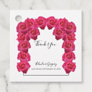 Cadeau Étiquettes de cadeaux de mariage aux roses roses