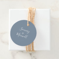 Étiquettes de cadeaux de mariage Dusty Blue Beach