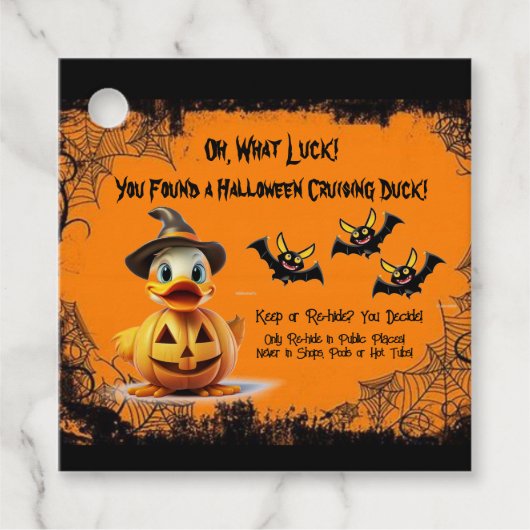 Cadeau Étiquettes de canard de croisière Halloween (Devant)