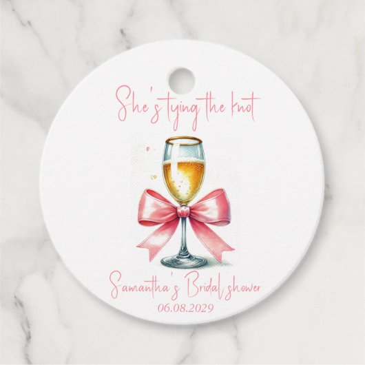 Cadeau Étiquettes de coquette rose pour mariage (Devant)