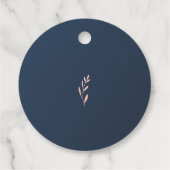 Cadeau Étiquettes de faveur bleu marine et rose blush (Dos)