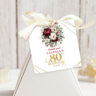 Cadeau Étiquettes de Faveur d'Anniversaire 80 ans Classiq