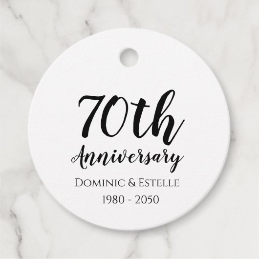 Cadeau Étiquettes de faveur de 70e anniversaire (Devant)