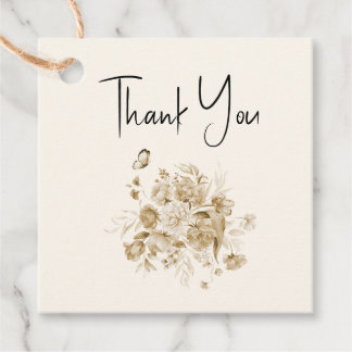 Cadeau Étiquettes de faveur de Baby Shower Bohème Sépia F