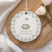 Étiquettes de faveur de baby shower de golf à carr