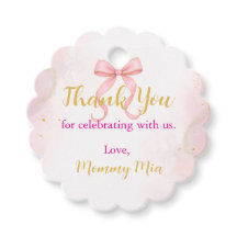 Étiquettes de faveur de Baby Shower Rose et Or