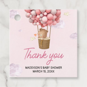 Cadeau Étiquettes de faveur de ballon à air chaud rose en