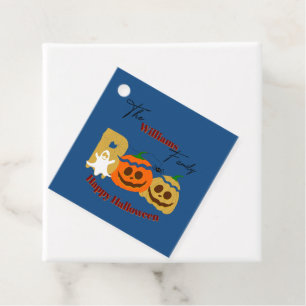 Cadeau Étiquettes de faveur de citrouille effrayante pour