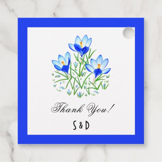 Cadeau Étiquettes de faveur de Crocus Bleu (Dos)