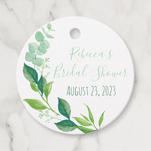 Cadeau Étiquettes de faveur de douche de mariage à l'aqua (Devant)