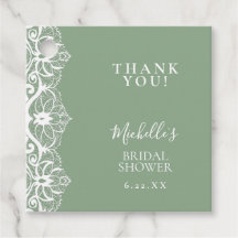 Étiquettes de faveur de douche de mariage en dente