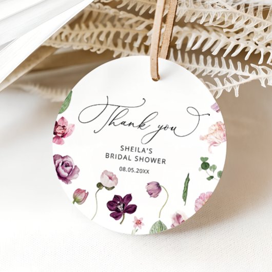 Cadeau Étiquettes de faveur de douche de mariée florale v