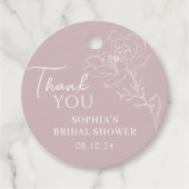 Cadeau Étiquettes de faveur de douche nuptiale florale Bo (Devant)