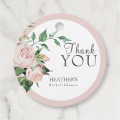 Cadeau Étiquettes de faveur de douche nuptiale Rose Thé P (Devant)