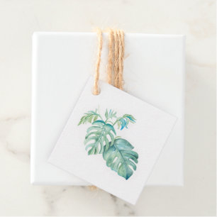Cadeau Étiquettes de faveur de feuillage tropical à l'aqu