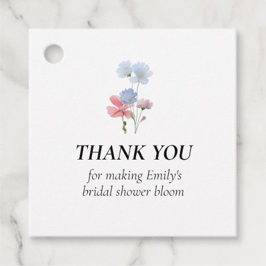 Cadeau Étiquettes de faveur de fleurs sauvages en fleurs  (Devant)