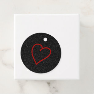 Cadeau Étiquettes de faveur de la Saint-Valentin en paill