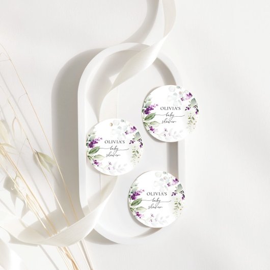 Cadeau Étiquettes de faveur de lavande de verdure violett