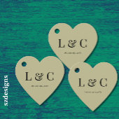 Cadeau Étiquettes de faveur de mariage à initiales vert s