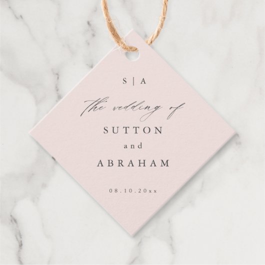 Cadeau Étiquettes de faveur de mariage à monogramme class (Devant)