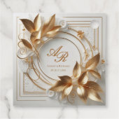 Cadeau Étiquettes de Faveur de Mariage à Monogramme Doré (Dos)