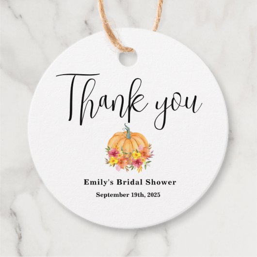 Cadeau Étiquettes de Faveur de Mariage Automnal avec Citr (Devant)